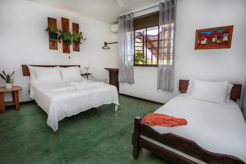 Villa Vista’s second bedroom: double bed and single bed